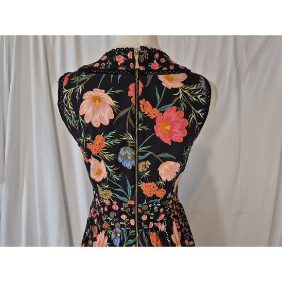 LN Kate Spade New York Black Floral Mixed Blossom Fit & Flare Dress US 4 - Picture 8 of 9